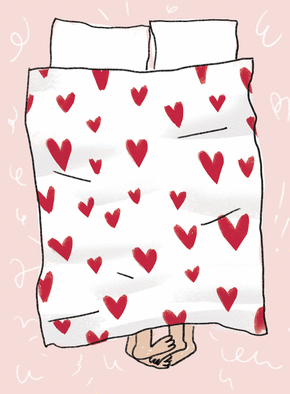 Carte amour, mariages et naissances Amoureux au chaud sous la couette